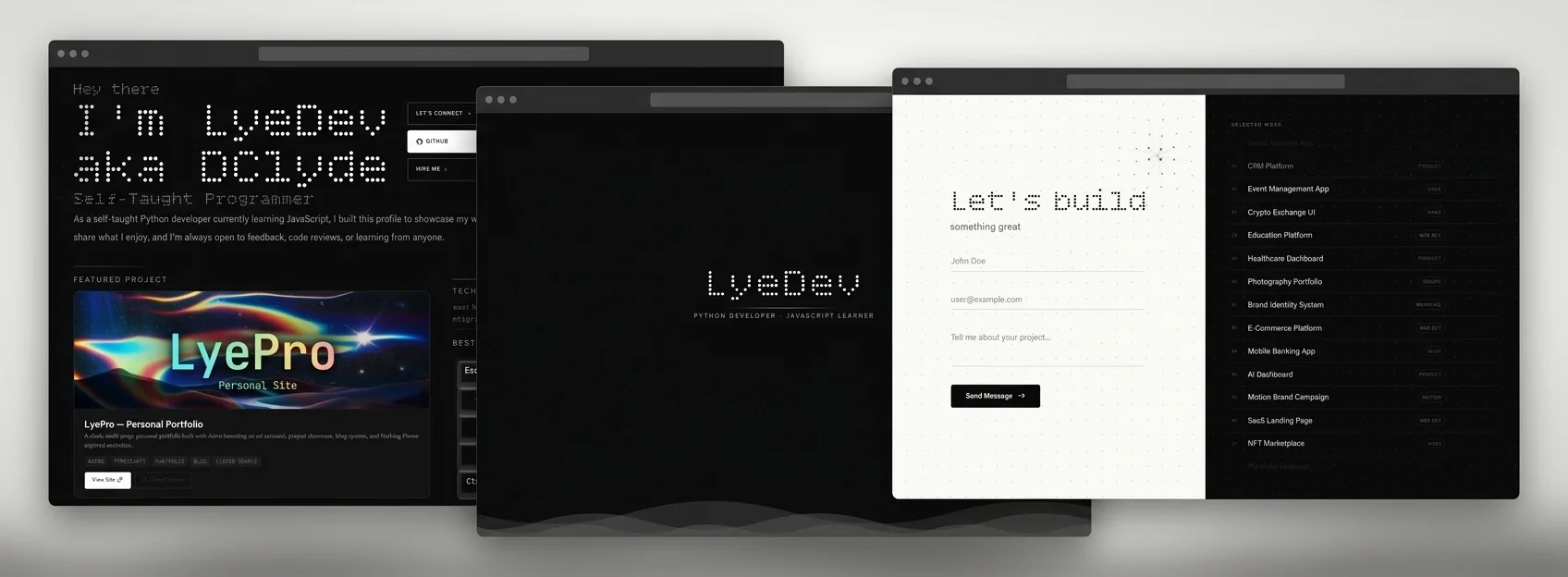 LyeNothing Personal Site